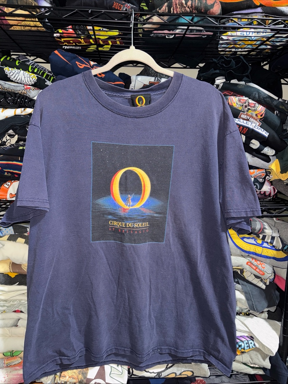 Vintage 90s Cirque Du Soleil At Bellagio Blue Shirt Size Xl